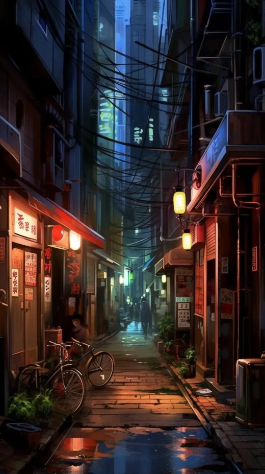東京夜晚的華燈初上：逼真建筑與街道攝影