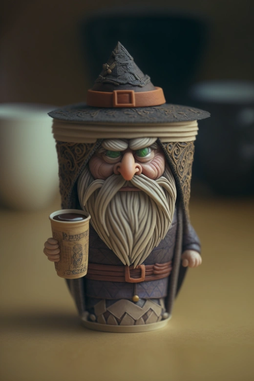 “神奇的魔法師，穿越紙杯時代，迪士尼·皮克斯風格，細節(jié)精致，4K繪畫”