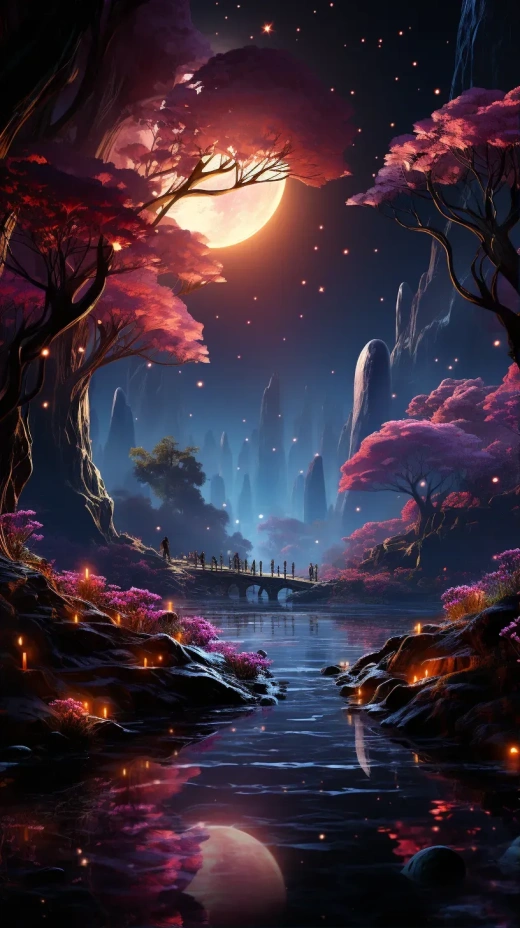 月夜紅極光：邁克爾·詹姆斯·史密斯的絲滑油畫與虛幻引擎5高清8K超廣角星空藝術
