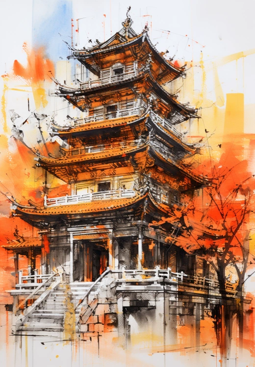 亞洲建筑：濃郁華麗的墨色與豐富多彩的表現，徐悲鴻與馬克·拉格風格碰撞