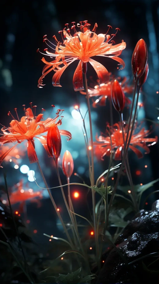 8K高清：日本動畫《Starscream Chrysanthemum》中的Lycoris recoil，超細節的幻影引擎與戲劇性光線。