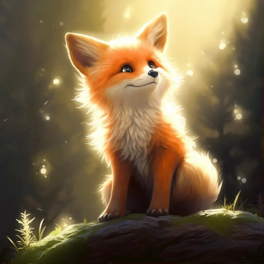 陽(yáng)光下閃閃發(fā)光的可愛小狐貍