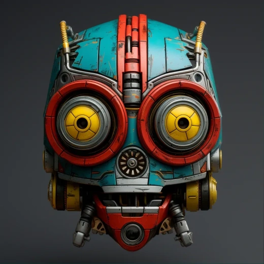细节低，色彩鲜明：单眼机器人前脸设计