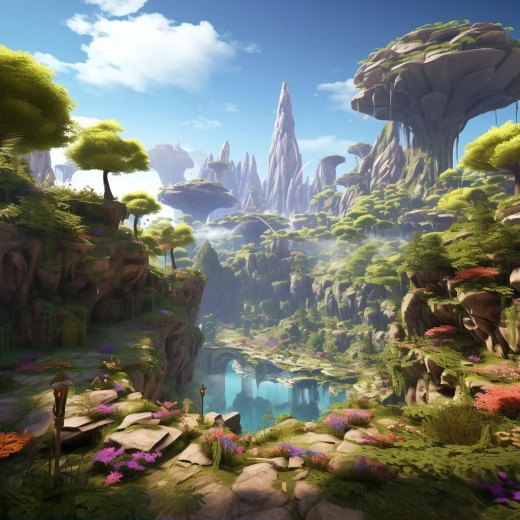 壯麗幻想世界：視覺震撼的3D游戲場景