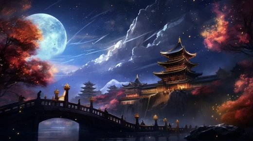 星光璀璨的圓明園夜景：夢幻般的數字藝術品