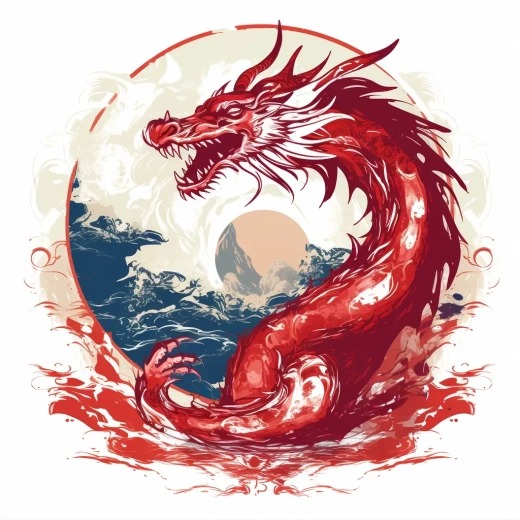 紅色龍騰中國風
