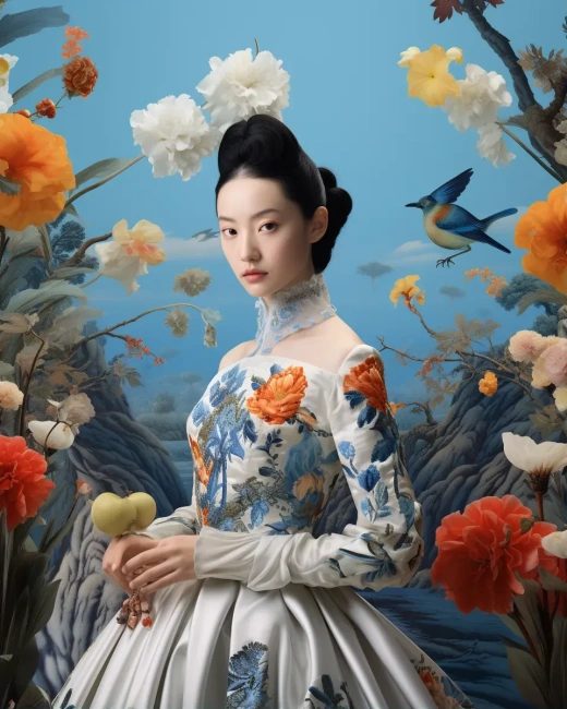 《愛的秘密》——古典美女與現代藝術的交融，時尚攝影與平面插畫的碰撞