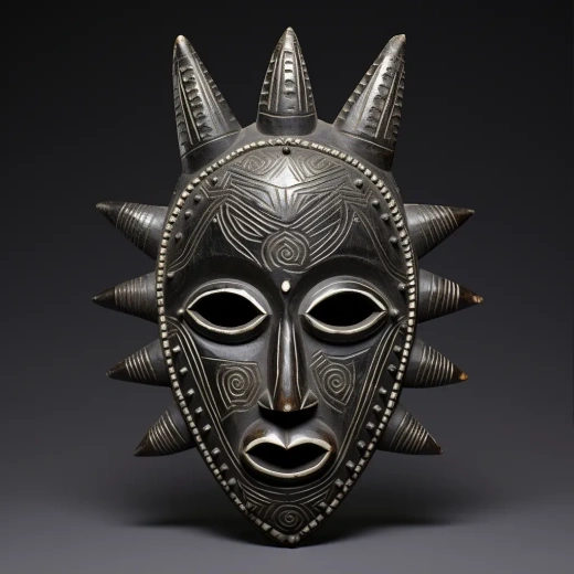 非洲木雕：神秘面具，锐利眼神
