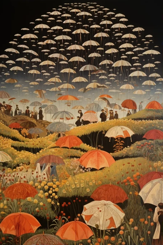 彩色天空傘舞，埃舍爾藝術細膩描繪
