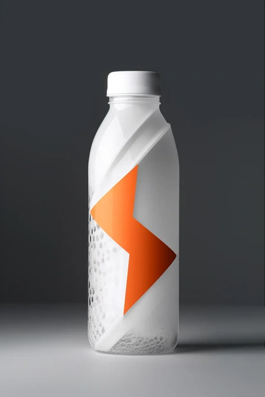 未来科技与性别融合：Gatorade与Puro Rooibos水瓶5oz 750ml，黑白简约风格，AI标识，Sophie Calle风格人物，超写实摄影。