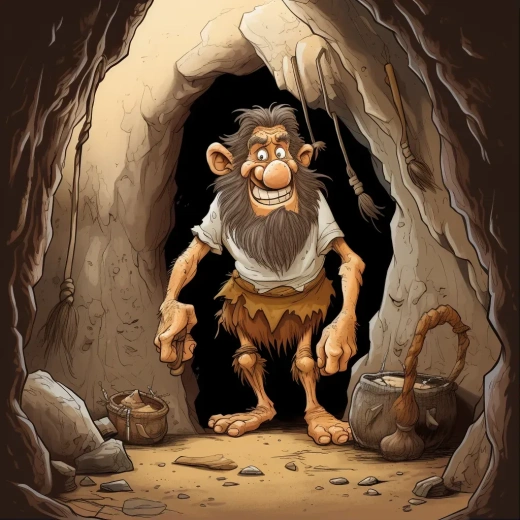 洞穴人 Sergio Aragones 風格全裸卡通畫