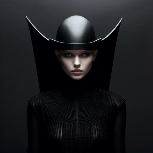 极简风格Vogue杂志封面：维京未来主义黑暗主题