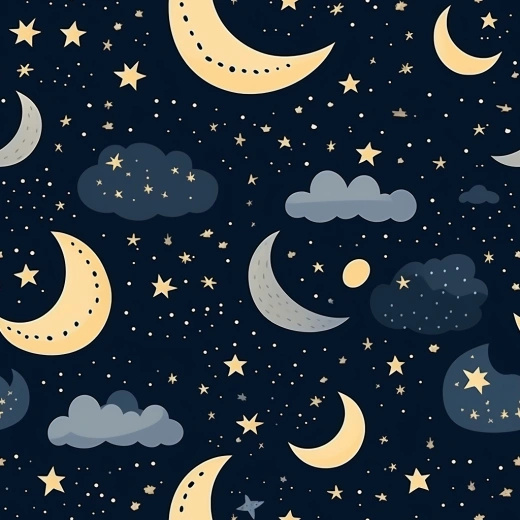 矢量圖形的扁平風(fēng)格呈現(xiàn)了一個(gè)月亮夜晚的圖案