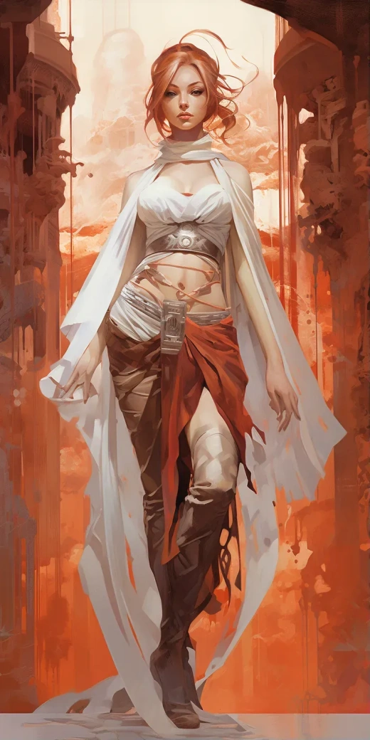 年輕女絕地武士：尤達·金納比，動態風格，星戰風格，嚴駿成、克倫茲·庫沙塔爾、弗蘭克·弗雷澤塔，超詳細插圖，特里斯坦·伊頓，貝奇·庫隆安，謝爾蓋·馬爾申尼科夫，簡潔優雅的筆觸，引人注目。