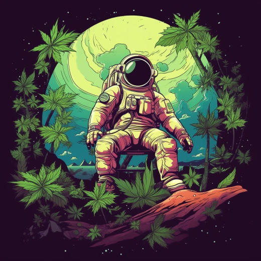 一個醉酒的宇航員身處一片農場中