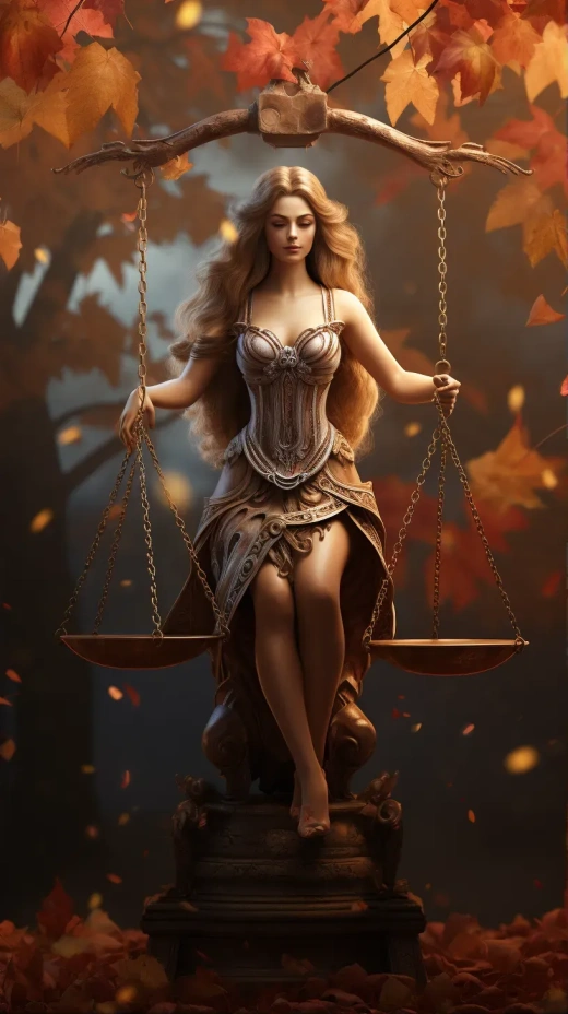 Libra Seasonal Charm: Autumn's Beautiful Balance and Indulgent Compromise in an Enchanting 8K World