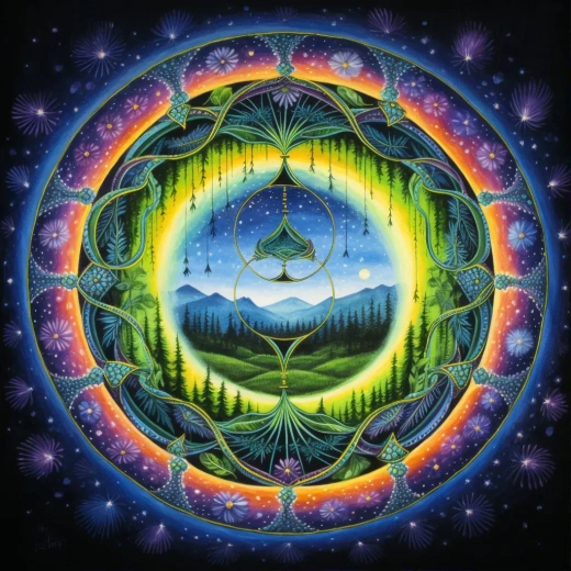 彩虹煙雨下的花朵：視覺錯覺焦點堆疊的天鵝座星圖