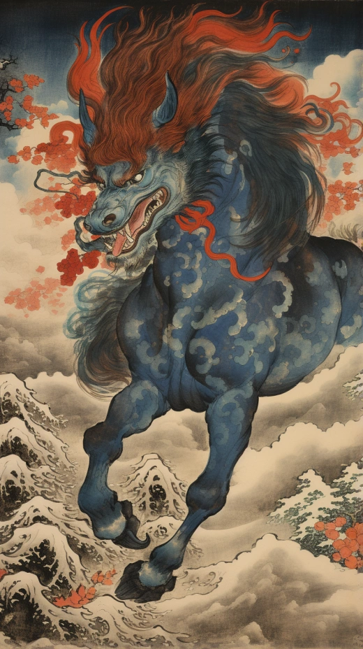 浮世繪畫中的駿馬妖，驚艷絕倫