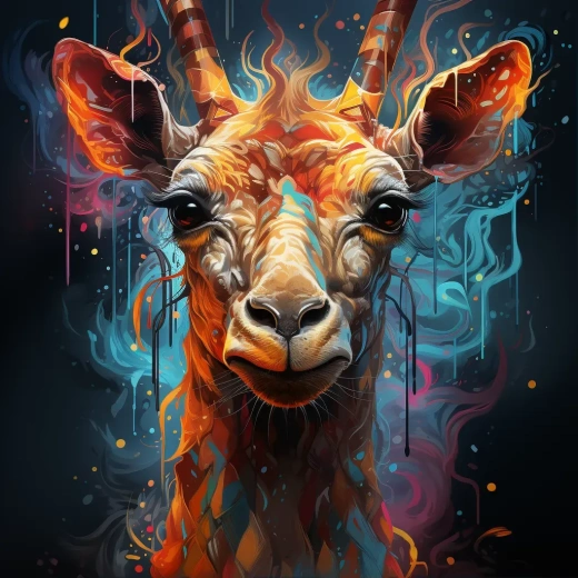 神奇迷幻霓虹情緒長(zhǎng)頸鹿戰(zhàn)士