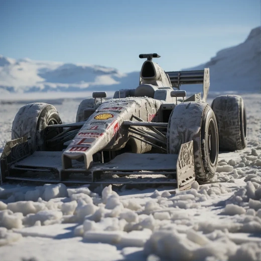在雪地上的F1賽車：速度與激情的完美結合