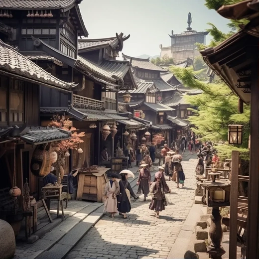 霍格莫德村街頭的京都風情：繁華街景與異域風情