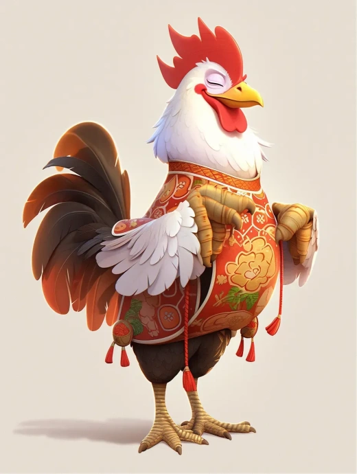 根據您提供的關鍵詞，我為您生成了一個圖片標題：公雞在中國傳統文化中的象征意義。希望這個標題符合您的要求。如果您需要更多幫助，請告訴我。