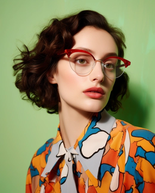 復古藝術與時尚碰撞：Phoebe Waller-Bridge穿著獨立設計師的藝術印花上衣，在Matisse的抽象拼貼藝術背景下，由Wes Anderson為Nylon Magazine拍攝