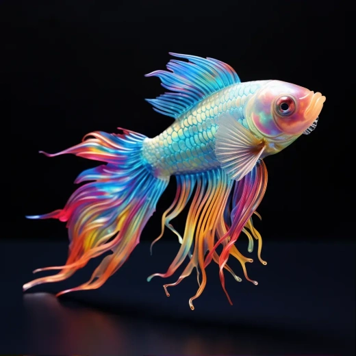 北極光下五彩斑斕的魚群