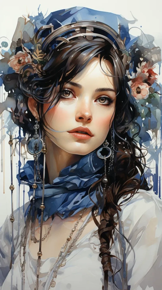 賽博朋克之女艾達·洛夫萊斯：水彩畫與故事繪本插圖