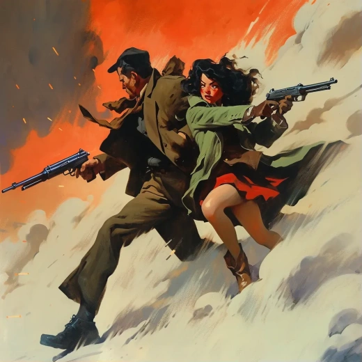 1939年，弗蘭克·法澤塔的《第二次世界大戰》：紙漿動作與槍戰場面