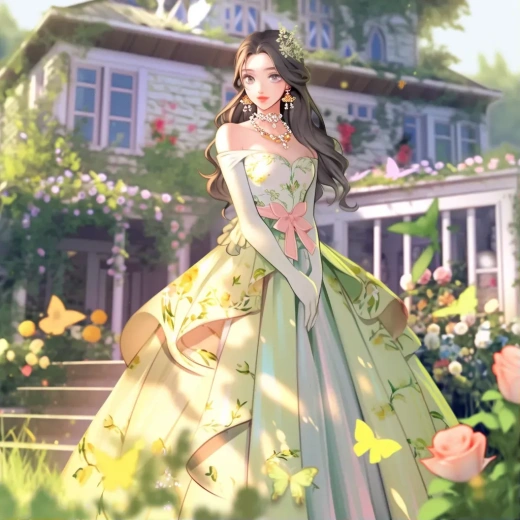 女王在花園中擺拍