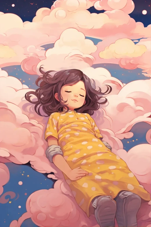 夢幻童話：簡約女孩夢境繪本封面