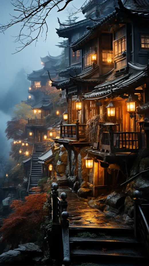 张艺谋镜头下的中国山间居所：超现实自然美学的80年代夜晚风光