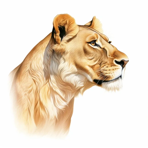 女性獅子頭像側(cè)視圖插畫創(chuàng)作指南