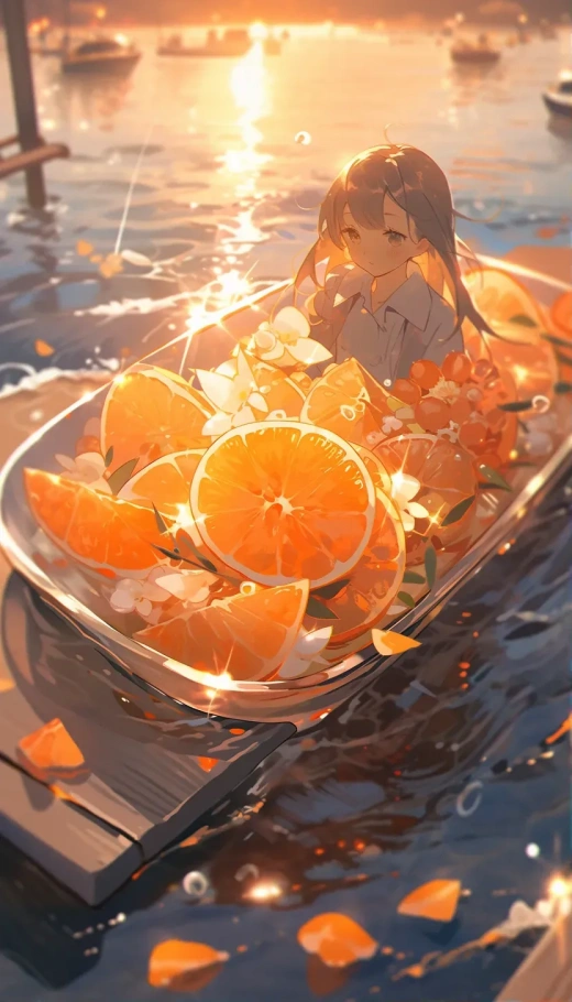 水中的橙片