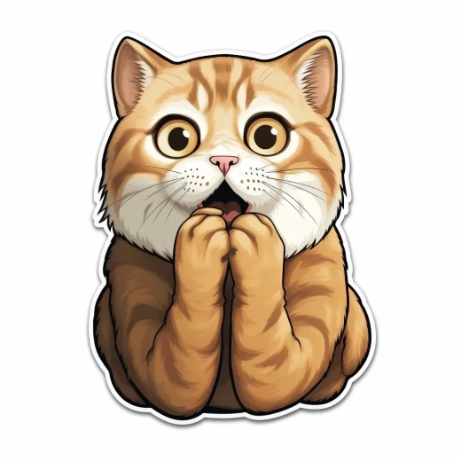 可愛貓咪動畫貼紙：掩嘴偷笑的Oh My God時刻
