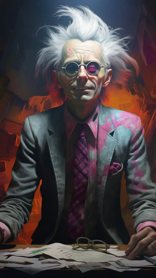 瘋狂市長：垮臺之舞的迷幻超現實插圖