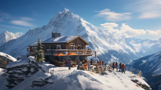 以下是您提供的關鍵詞：cinematic picture, Mountain skii station, young skii student, teacher, ultra realistic, 4k。這些關鍵詞描述了一組年輕的滑雪學生和他們的老師在山頂滑雪場的場景。如果您需要更多信息，請告訴我。