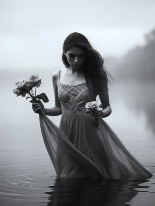 水墨丹青：夢幻般的黃昏少女