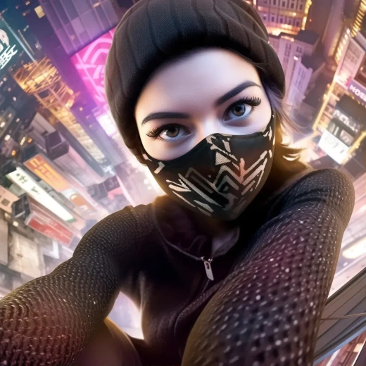 夜色中的混血美女：未來主義攝影的杰作