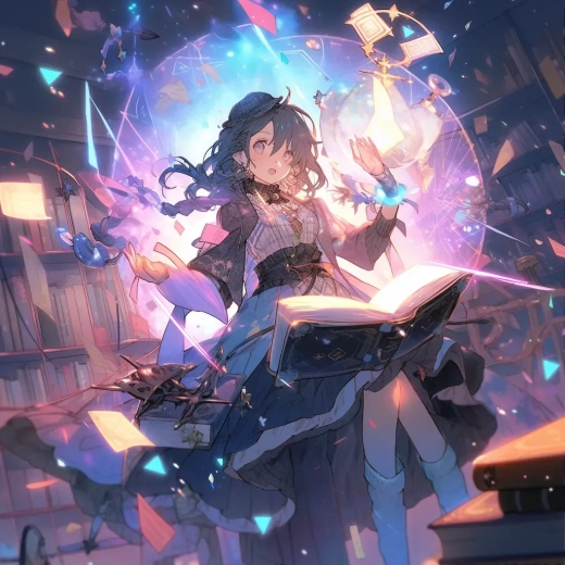 神秘魔法環繞，物品飄浮于書上：電腦、機械、書籍等領域的AR2:3專家