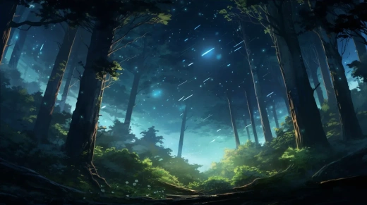 《森林之夜：璀璨星空》