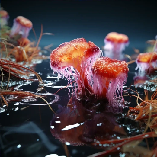 深海午夜：荧光水母的梦幻之旅