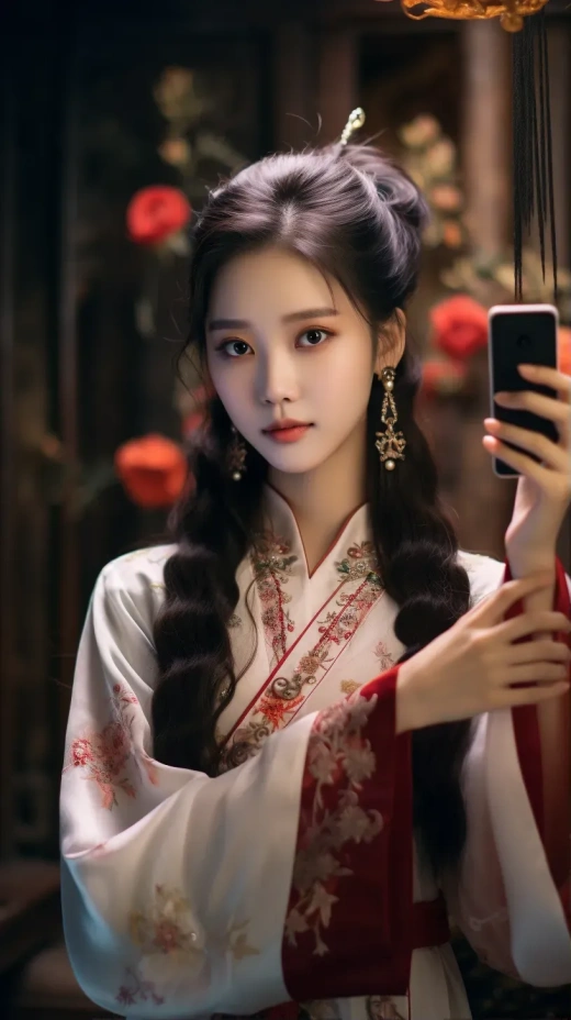 清新綠眸長發美女：簡約風插畫展現400字