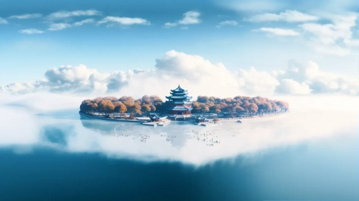 云中紫禁城：天池仙境的無人機視角
