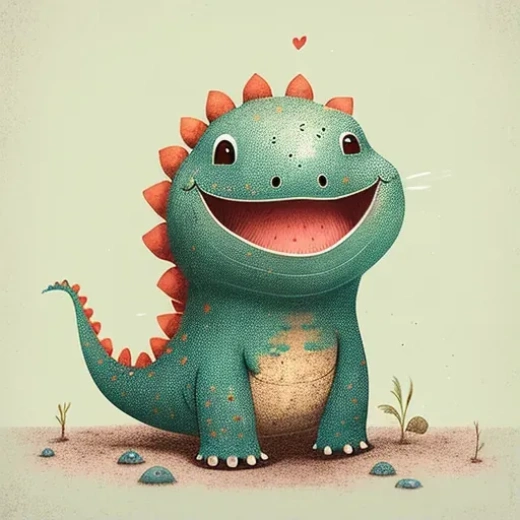 恐龙微笑绘本：邓肯·比迪儿童插图，简洁可爱，全彩极简，细节丰富。