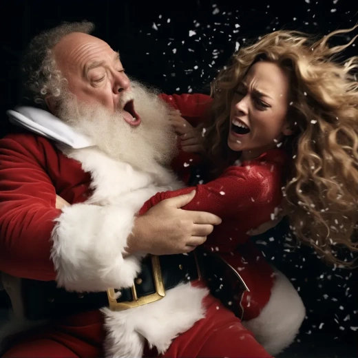 超现实Mariah Carey拳击圣诞老人：Tim Walker镜头下的Cinematic Lights风格与Tim Burton时尚
