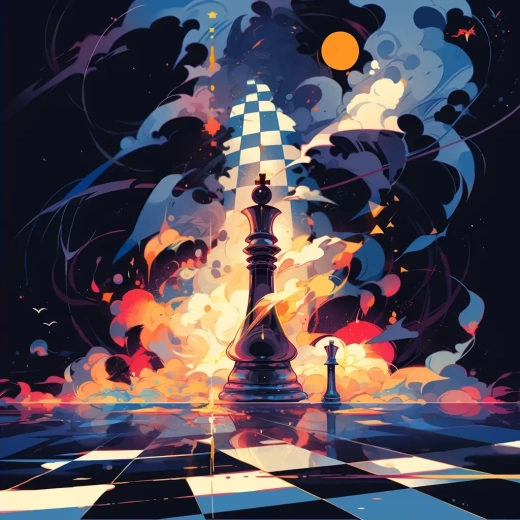 象棋棋盘油画创作