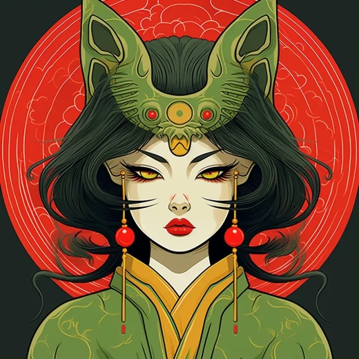美麗狐妖的魅惑之眼：中國傳統與現代風格的結合