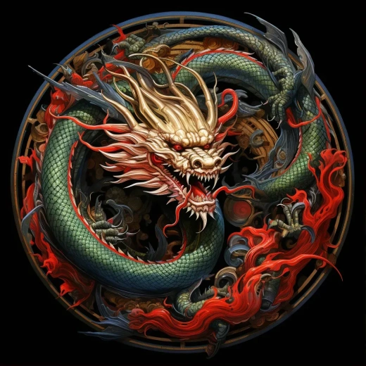 龙年典型中国画：一条成龙的圈，细节丰富，酷炫美丽（5.2版）